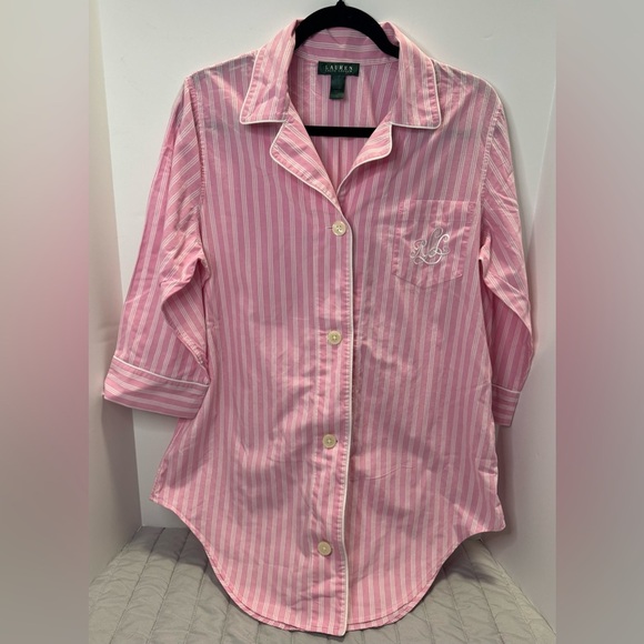 Ralph Lauren Striped Cotton Sleep Shirt size Large - Picture 1 of 11